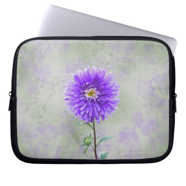 Airbrushed Dahlia Laptop Sleeve (Front)