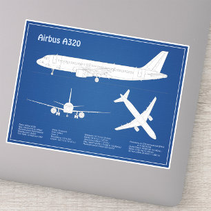 Airbus A320 - Aeroplane Blueprint Drawing Plans AB
