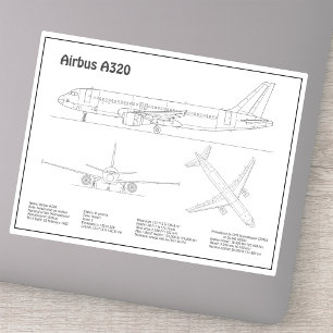 Airbus A320 - Aeroplane Blueprint Drawing Plans BD