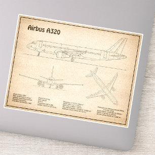 Airbus A320 - Aeroplane Blueprint Drawing Plans SD