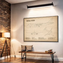 Airbus A320 - Aeroplane Blueprint Drawing Plans SD