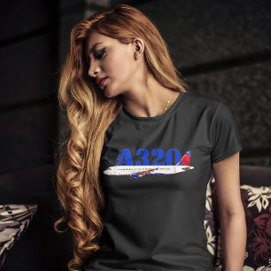 Airbus a320 Aeroplane Watercolor drawing T-Shirt