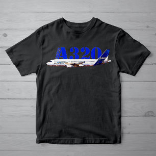 Airbus A320 Aircraft Watercolor drawing Profile T-Shirt