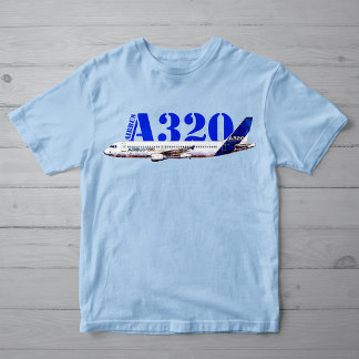 Airbus A320 Aircraft Watercolor drawing Profile T-Shirt