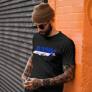 Airbus A320 Aircraft Watercolor drawing Profile T-Shirt