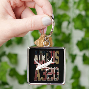 Airbus a320 Jetliner. Vintage European Flags Key Ring