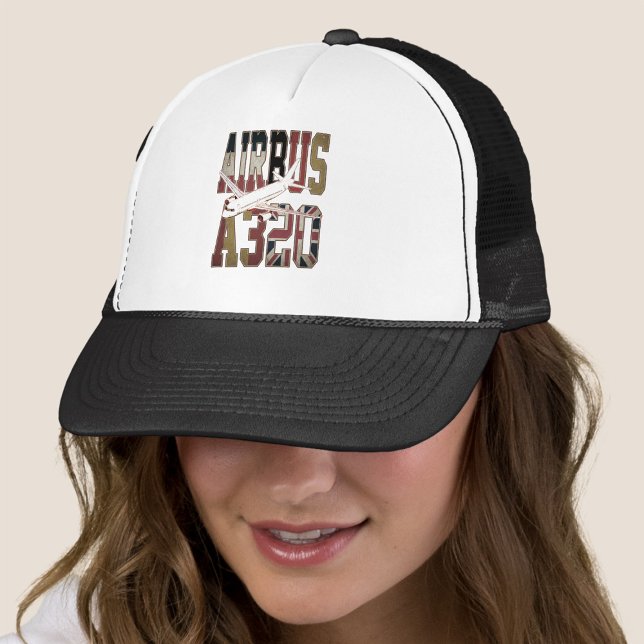 Airbus a320 Jetliner. Vintage European Flags Trucker Hat (Airbus a320 Jetliner. Vintage European Flags. Trucker Hat)