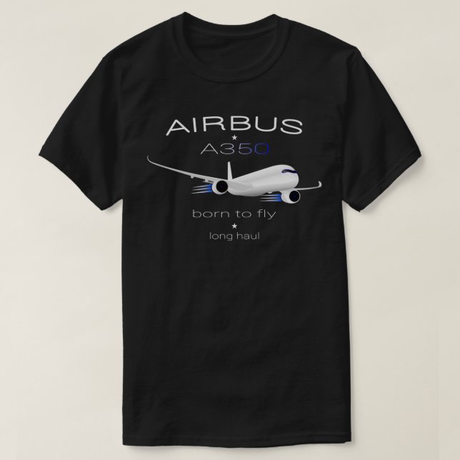 Airbus A350 Aircraft Modern Design T-Shirt (Design Front)
