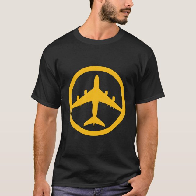 Airbus A380 Yellow Jet Aeroplane Pilot Aviation T-Shirt (Front)