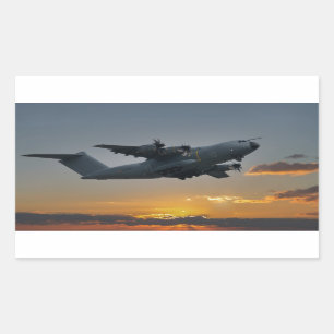 Airbus A400M At Sunset Bath Towel Set Rectangular Sticker