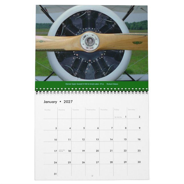 Aircraft / aeroplane engine Calendar  2015 (Jan 2027)