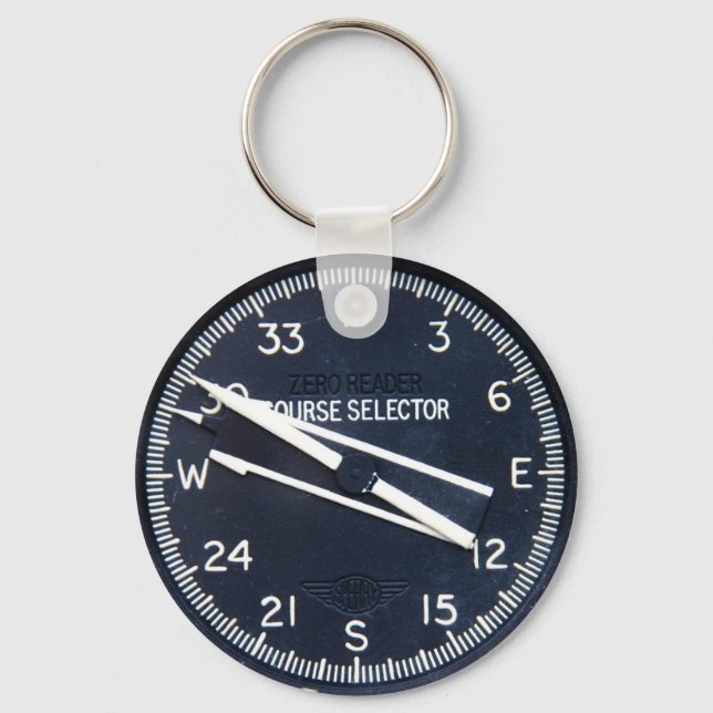 Aircraft Aeroplane Flying Flight Course Instrument Key Ring (Front)