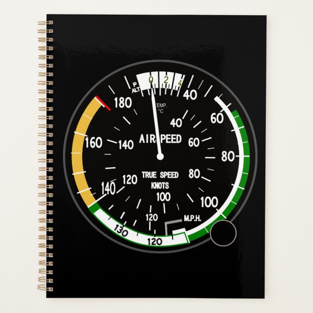 Aircraft Airspeed Indicator Flight Instrument Planner (Front)