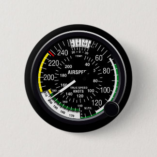 Aircraft Airspeed Indicator Gauge 6 Cm Round Badge