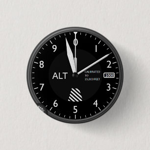 Aircraft Altimeter 3 Cm Round Badge