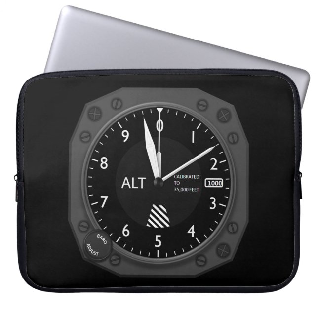 Aircraft Altimeter Image Laptop Sleeve (Front)