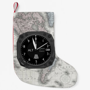 Aircraft Altimeter Small Christmas Stocking