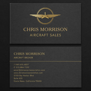 Aircraft Aviation Sales Business Card