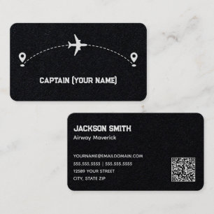 Aircraft Captain Custom QR Code Business Card