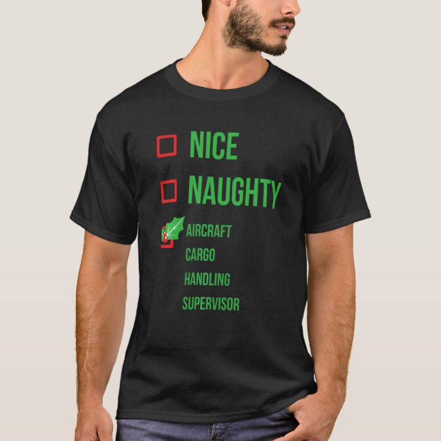 Aircraft Cargo Handling Supervisor Funny Christmas T-Shirt (Front)