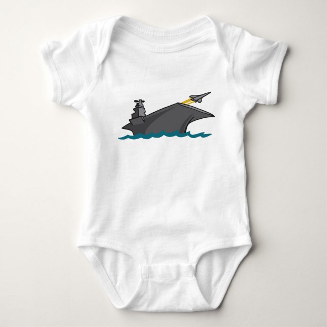 Aircraft Carrier Baby Bodysuit (Front)