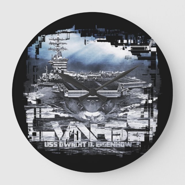Aircraft carrier D.D.Eisenhower Acrylic Wall Clock (Front)