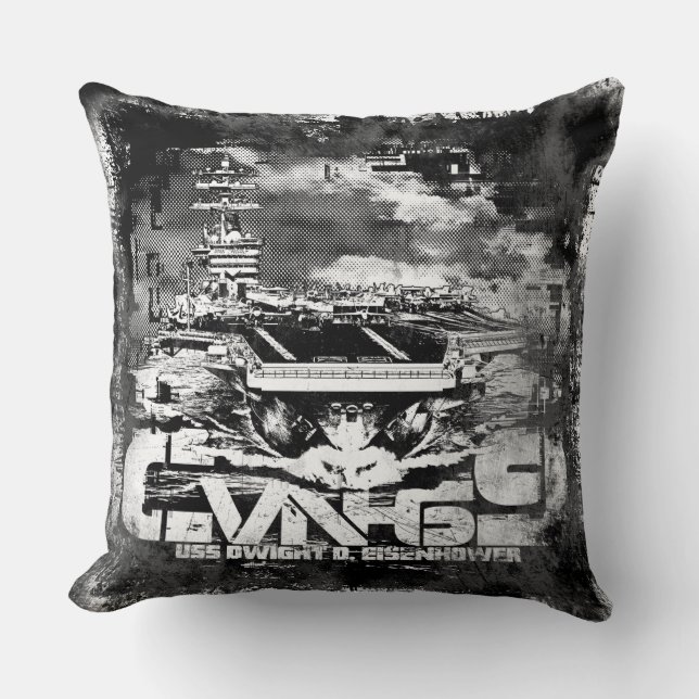 Aircraft carrier Dwight D. Eisenhower Throw Pillow (Front)