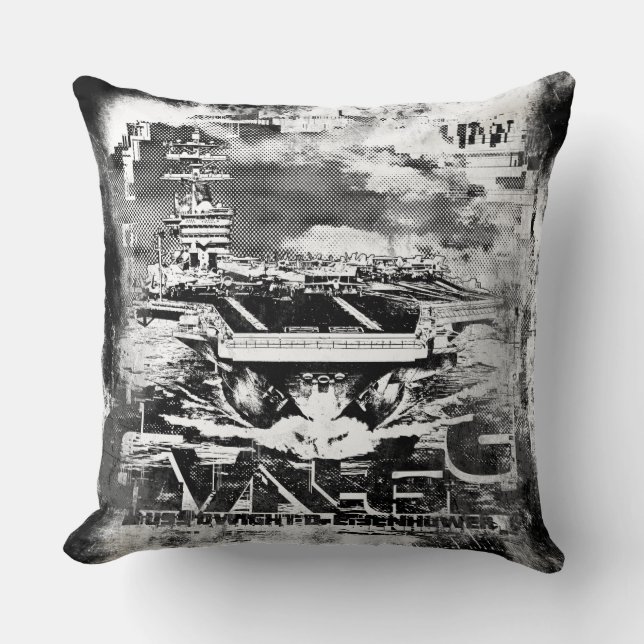 Aircraft carrier Dwight D. Eisenhower Throw Pillow (Front)
