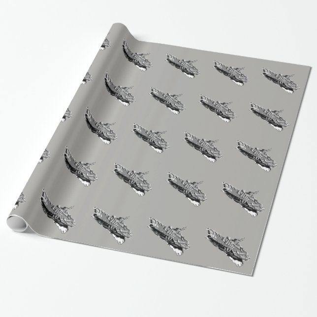 Aircraft carrier Forrestal Wrapping Paper (Unrolled)