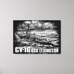 Aircraft carrier Lexington Wrappedcanvas Canvas Print