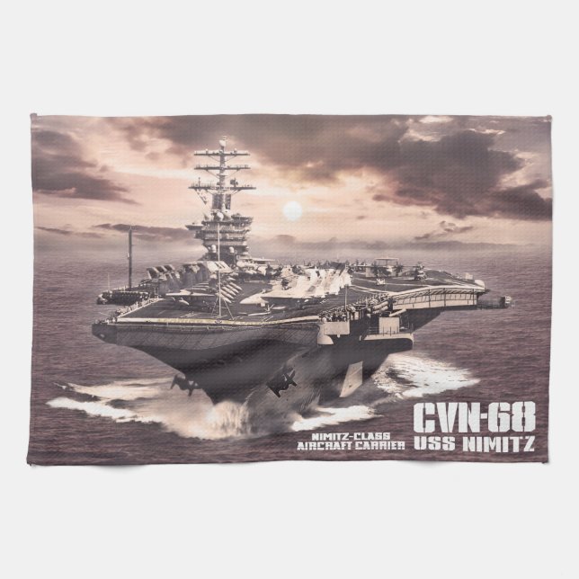 Aircraft carrier Nimitz Dawsonsf kitchentowel Tea Towel (Horizontal)