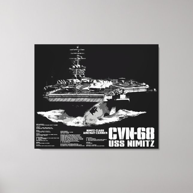Aircraft carrier Nimitz Wrappedcanvas Canvas Print (Front)