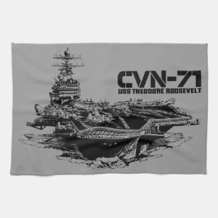 Aircraft carrier Theodore Roosevelt Dawsonsf kitc Tea Towel