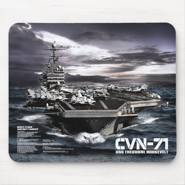 Aircraft carrier Theodore Roosevelt Mouse Pad (Front)
