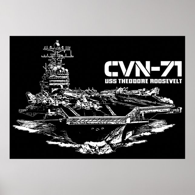 Aircraft carrier Theodore Roosevelt Print (Front)