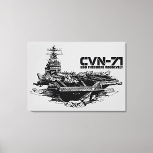 Aircraft carrier Theodore Roosevelt Wrappedcanvas Canvas Print