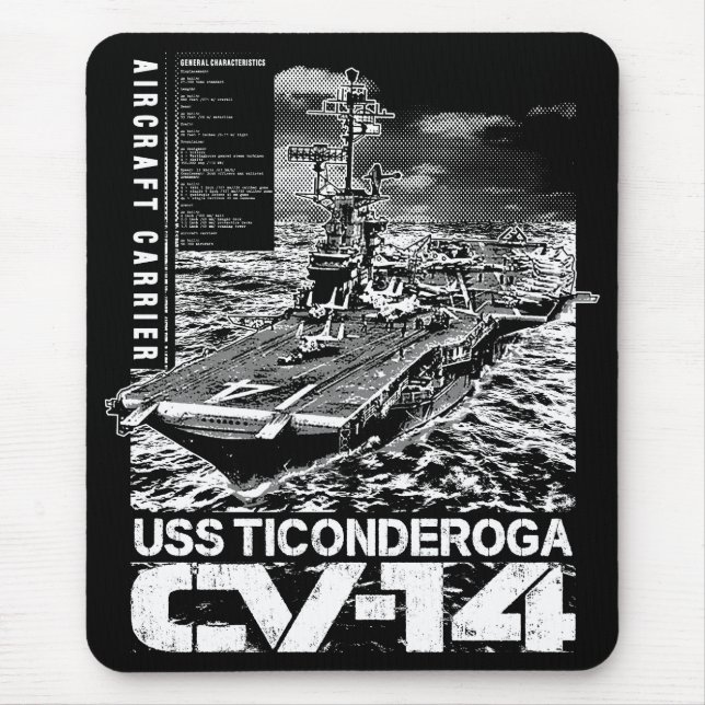 Aircraft carrier Ticonderoga Mouse Pad Mousepad (Front)