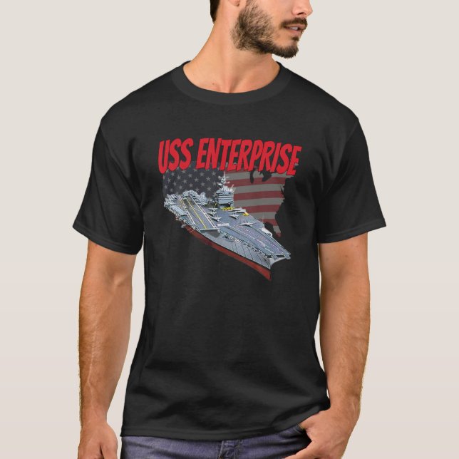 Aircraft Carrier USS Enterprise Veteran Day Grandp T-Shirt (Front)