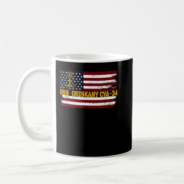 Aircraft Carrier USS Oriskany CVA-34 Veteran Fathe Coffee Mug (Left)