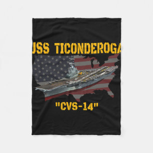 Aircraft Carrier Uss Ticonderoga Cvs-14 Veterans D Fleece Blanket