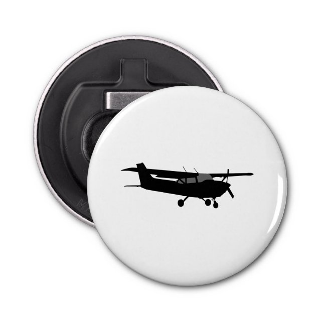 Aircraft Cessna Black Silhouette Flying Decor Bottle Opener (Front)
