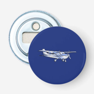 Aircraft  Chrome Cessna Silhouette Flying on Blue Bottle Opener