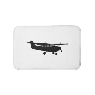 Aircraft Classic Cessna Black Silhouette Flying Bath Mat