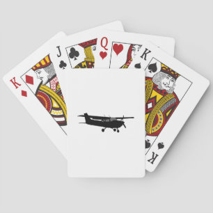 Aircraft Classic Cessna Black Silhouette Flying Playing Cards