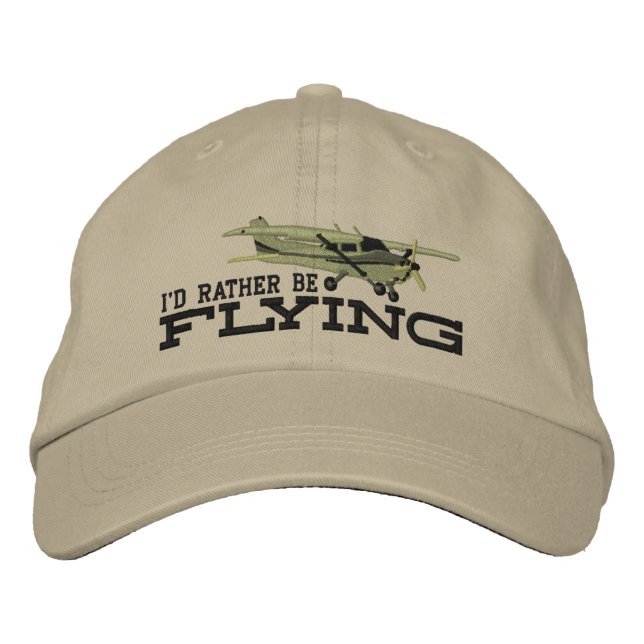 Aircraft Classic Cessna I'd Rather Be Flying Embroidered Hat (Front)