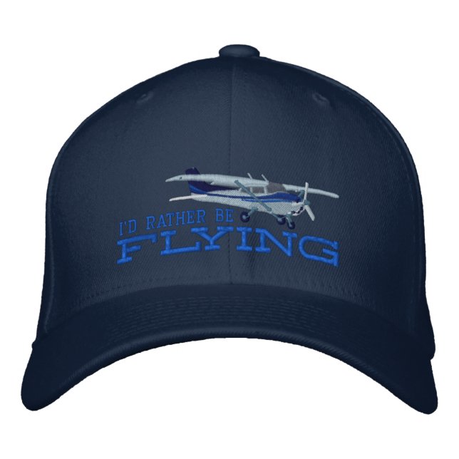 Aircraft Classic Cessna I'd Rather Be Flying Embroidered Hat (Front)