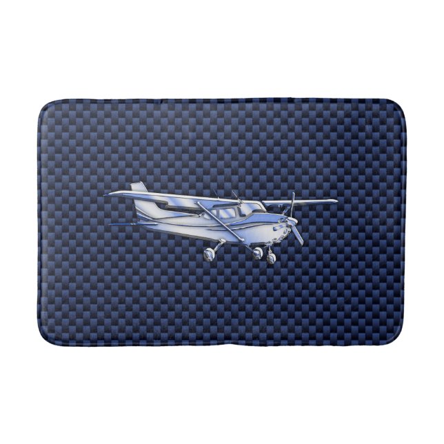 Aircraft Classic Chrome Cessna Flying Carbon Fibre Bath Mat (Front)