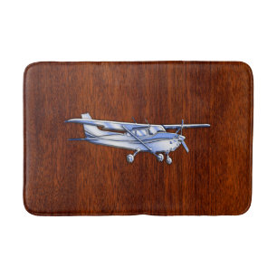 Aircraft Classic Chrome Cessna Flying Mahogany Bath Mat