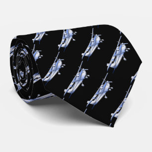 Aircraft Classic Chrome Cessna Silhouette Flying Tie