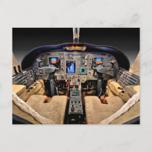 Aircraft cockpit postcard